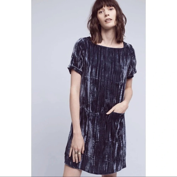Floreat Anthropologie Velvet Pocket Mini Dress - Picture 1 of 5